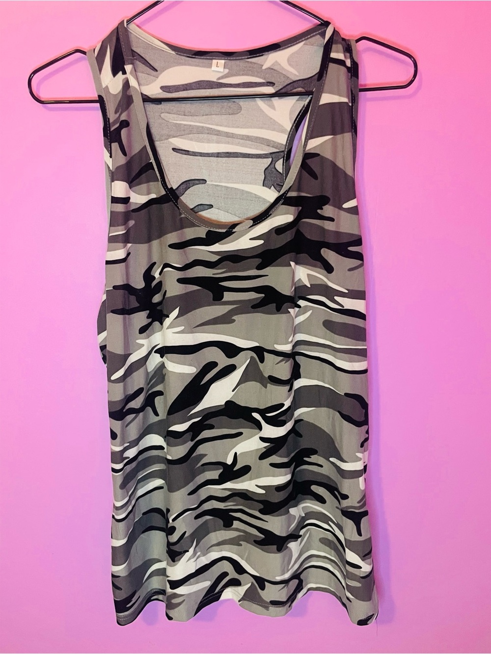 Women’s Camo Tank Top - Gray/Black Relaxed Fit